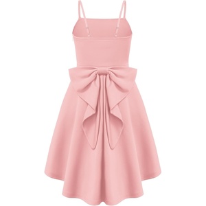 GRACE KARIN Girls Dress Formal Party High Low Bow Back Teen Tween 7-14Y(Pink)