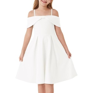 GRACE KARIN Girls Dress Off Shoulder Casual Party Dresses for 6-14 Years(White)