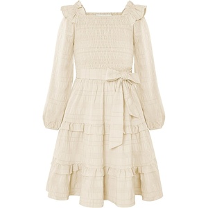 GRACE KARIN Girls Fall Long Sleeves Casual Christmas Party Festive Dresses(Ivory White)