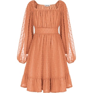 GRACE KARIN Girls Fall Winter Dress Long Sleeve Casual Party Outfit 6-14(Fall Orange)