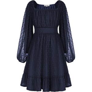 GRACE KARIN Girls Fall Winter Dress Long Sleeve Casual Party Outfit 6-14(Navy)