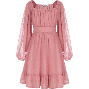 GRACE KARIN Girls Fall Winter Dress Long Sleeve Casual Party Outfit 6-14(Pink)