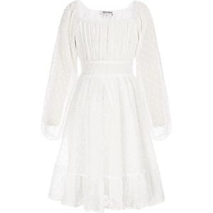 GRACE KARIN Girls Fall Winter Dress Long Sleeve Casual Party Outfit 6-14(White)