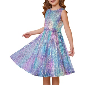 GRACE KARIN Girls Fancy Sparkly Sequin Formal Party Dance Dress 6-14(Magic White)