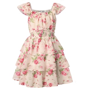 GRACE KARIN Girls Floral Spring Summer Easter Dress Teen Dresses Size 7-16(Gentle Pink Roses)
