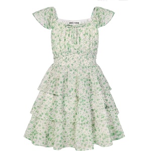 GRACE KARIN Girls Floral Spring Summer Easter Dress Teen Dresses Size 7-16(Green Floral)