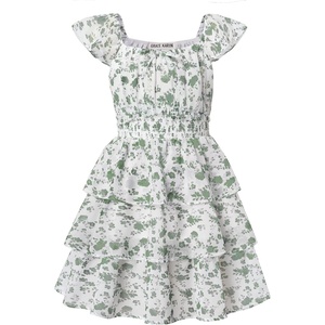 GRACE KARIN Girls Floral Spring Summer Easter Dress Teen Dresses Size 7-16(Green Floral Print)