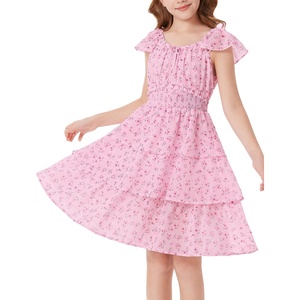 GRACE KARIN Girls Floral Spring Summer Easter Dress Teen Dresses Size 7-16(Pink Floral)