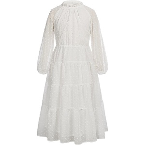 GRACE KARIN Girls Long Sleeve Dress Fall A-line Flowy Maxi Dresses 5-14Y(White)