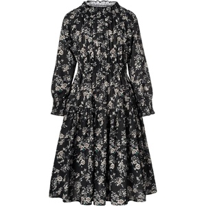 GRACE KARIN Girls Long Sleeve Fall Floral Dresses with Pocket 6-14 Years(Black)