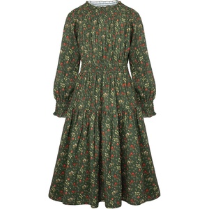 GRACE KARIN Girls Long Sleeve Fall Floral Dresses with Pocket 6-14 Years(Dark Green)