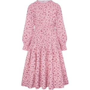 GRACE KARIN Girls Long Sleeve Fall Floral Dresses with Pocket 6-14 Years(Pink)
