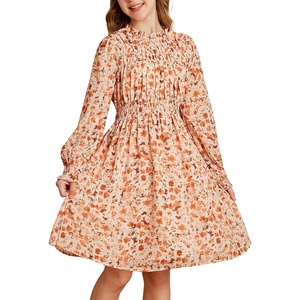 GRACE KARIN Girls Long Sleeve Floral Dress Fall Winter Casual Dresses 6-14Y(Beige Flower)