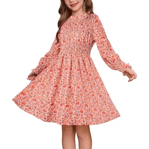 GRACE KARIN Girls Long Sleeve Floral Dress Fall Winter Casual Dresses 6-14Y(Pink Floral)