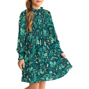 GRACE KARIN Girls Long Sleeve Floral Dress Fall Winter Casual Dresses 6-14Y(Xmas Flower)