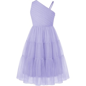 GRACE KARIN Girls Maxi Flower Christmas Formal Party Tulle Prom Dress 7-14(Light Purple)
