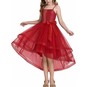 GRACE KARIN Girls Party Formal Christmas Dance Birthday Sequin Dresses 7-16(Red)