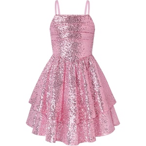 GRACE KARIN Girls Sequin Formal Party Birthday Christmas Fancy Dresses 7-14(Pink)