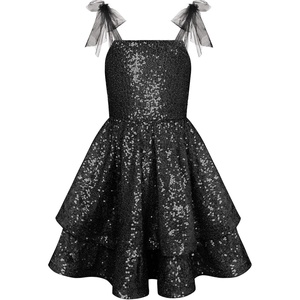 GRACE KARIN Girls Sparkly Sequin Formal Party Dress Fancy Dance 6-14Y(Black)