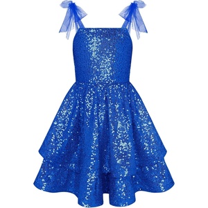 GRACE KARIN Girls Sparkly Sequin Formal Party Dress Fancy Dance 6-14Y(Royal Blue)