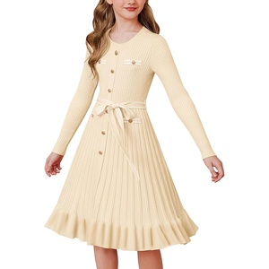 GRACE KARIN Girls Sweater Fall Winter Uniform Christmas Teen Dress 6-16(Cream)