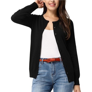 GRACE KARIN Knit Cardigan Sweaters for Women Lightweight Fall Outfits 2026(Black-1)