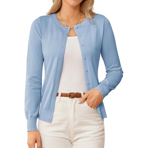 GRACE KARIN Knit Cardigan Sweaters for Women Lightweight Fall Outfits 2026(Light Blue)