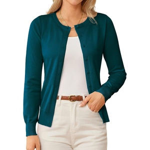 GRACE KARIN Knit Cardigan Sweaters for Women Lightweight Fall Outfits 2026(Peacock Green)