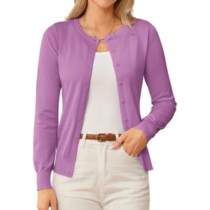 GRACE KARIN Knit Cardigan Sweaters for Women Lightweight Fall Outfits 2026(Purplish Pink)
