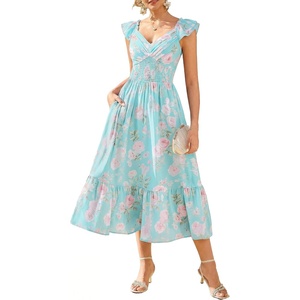 GRACE KARIN Women’s Summer Floral Maxi Wedding Guest Dresses(Mint Green)