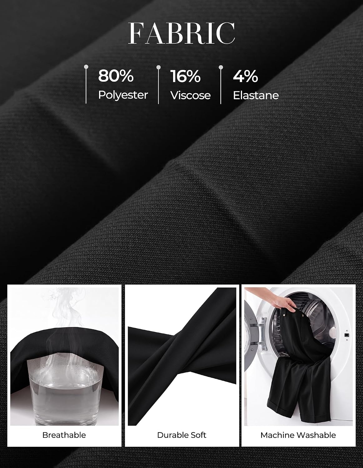 image:imageGRACE KARIN Ankle Dress Pants Women Business Casual Slacks Office Work WearBlack