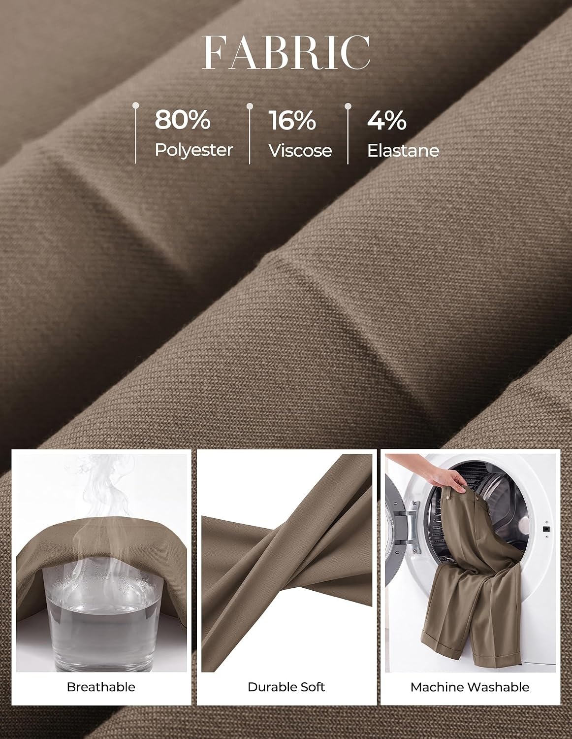 image:imageGRACE KARIN Ankle Dress Pants Women Business Casual Slacks Office Work WearBrown