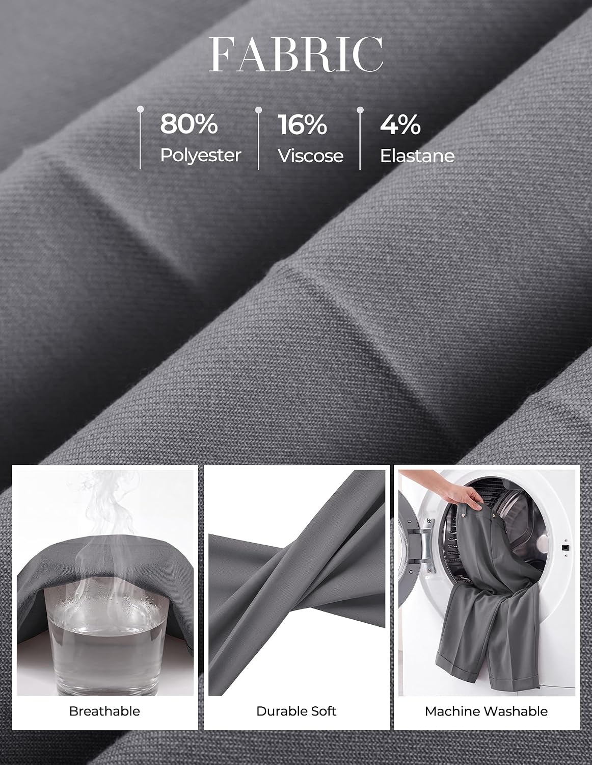 image:imageGRACE KARIN Ankle Dress Pants Women Business Casual Slacks Office Work WearGrey