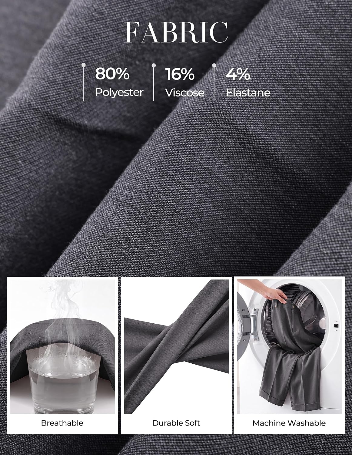 image:imageGRACE KARIN Ankle Dress Pants Women Business Casual Slacks Office Work WearHeather Grey