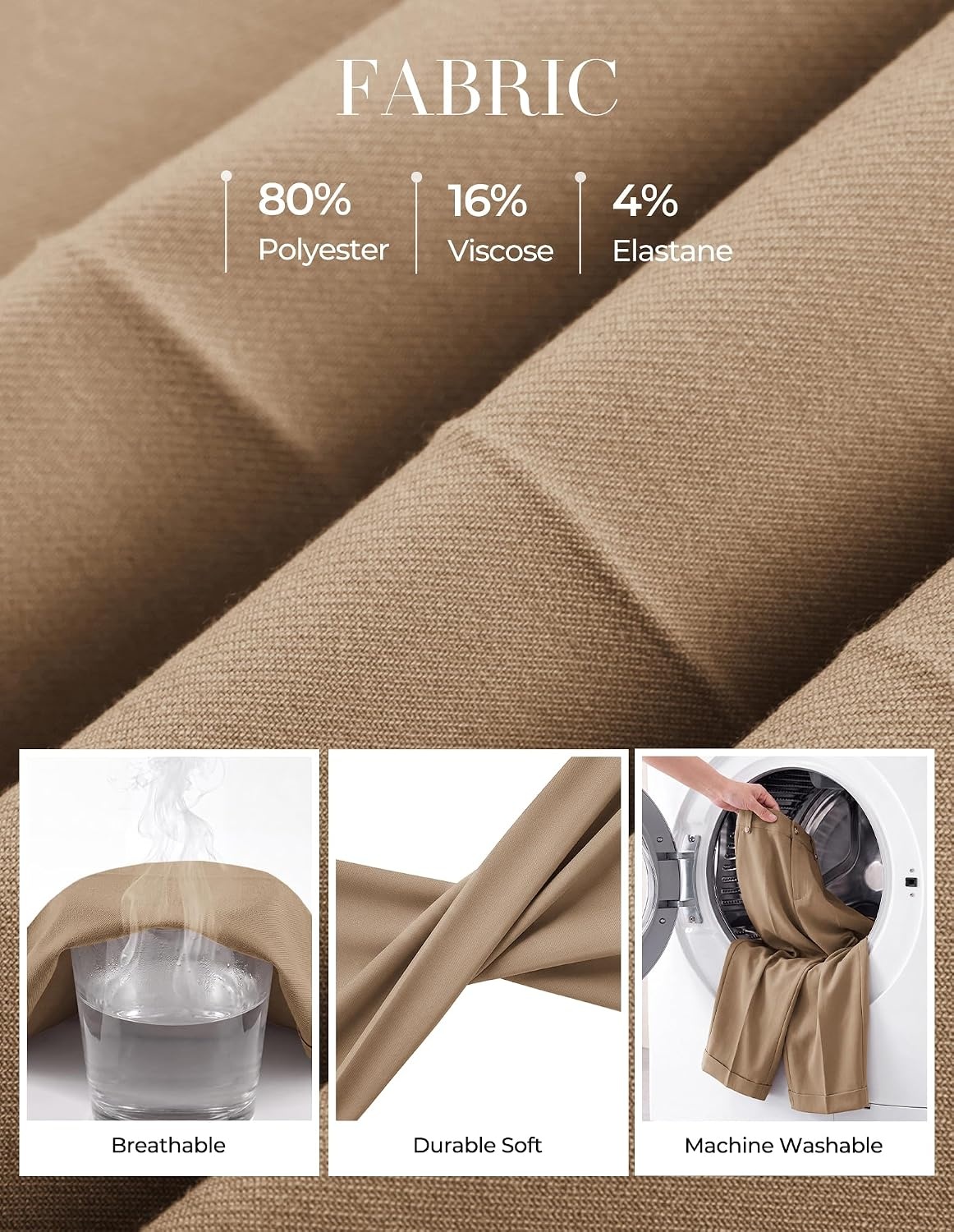 image:imageGRACE KARIN Ankle Dress Pants Women Business Casual Slacks Office Work WearKhaki