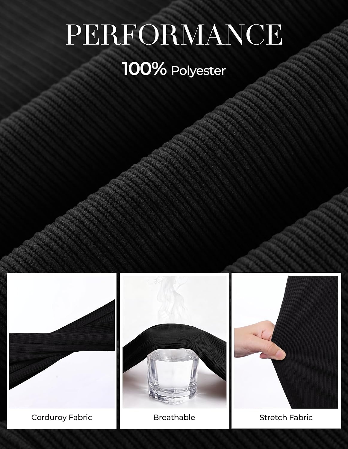 image:imageGRACE KARIN Casual Corduroy Pants for Women 2026 Pencil TrousersBlack