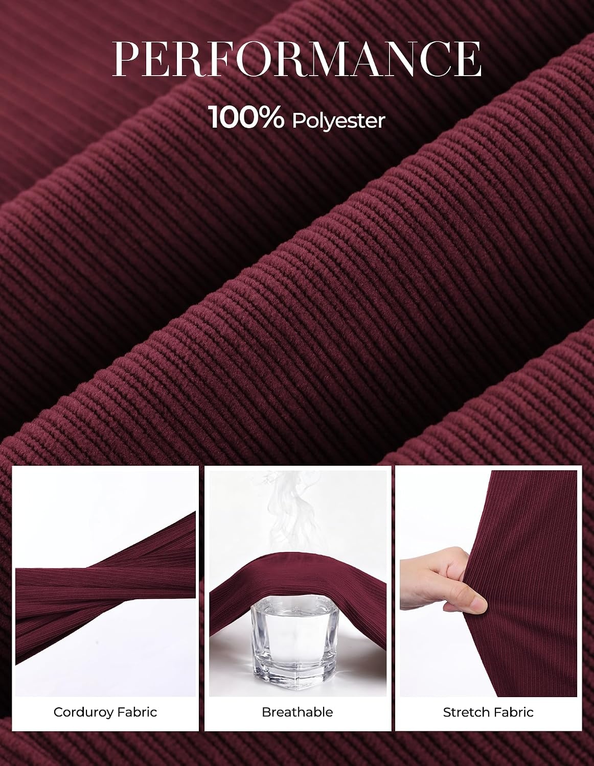 image:imageGRACE KARIN Casual Corduroy Pants for Women 2026 Pencil TrousersWine