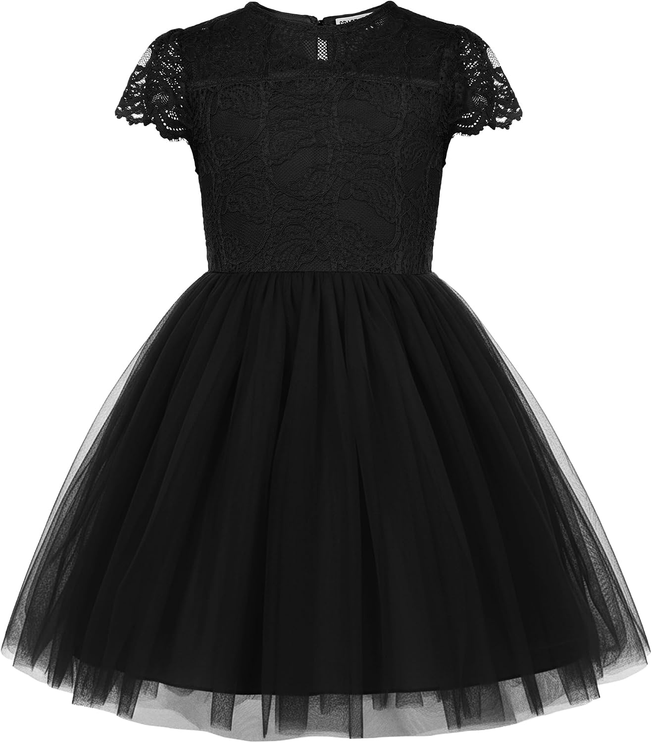 image:imageGRACE KARIN Flower Girl Dress Big Bow Kids Lace Tulle Princess Wedding GownBlack