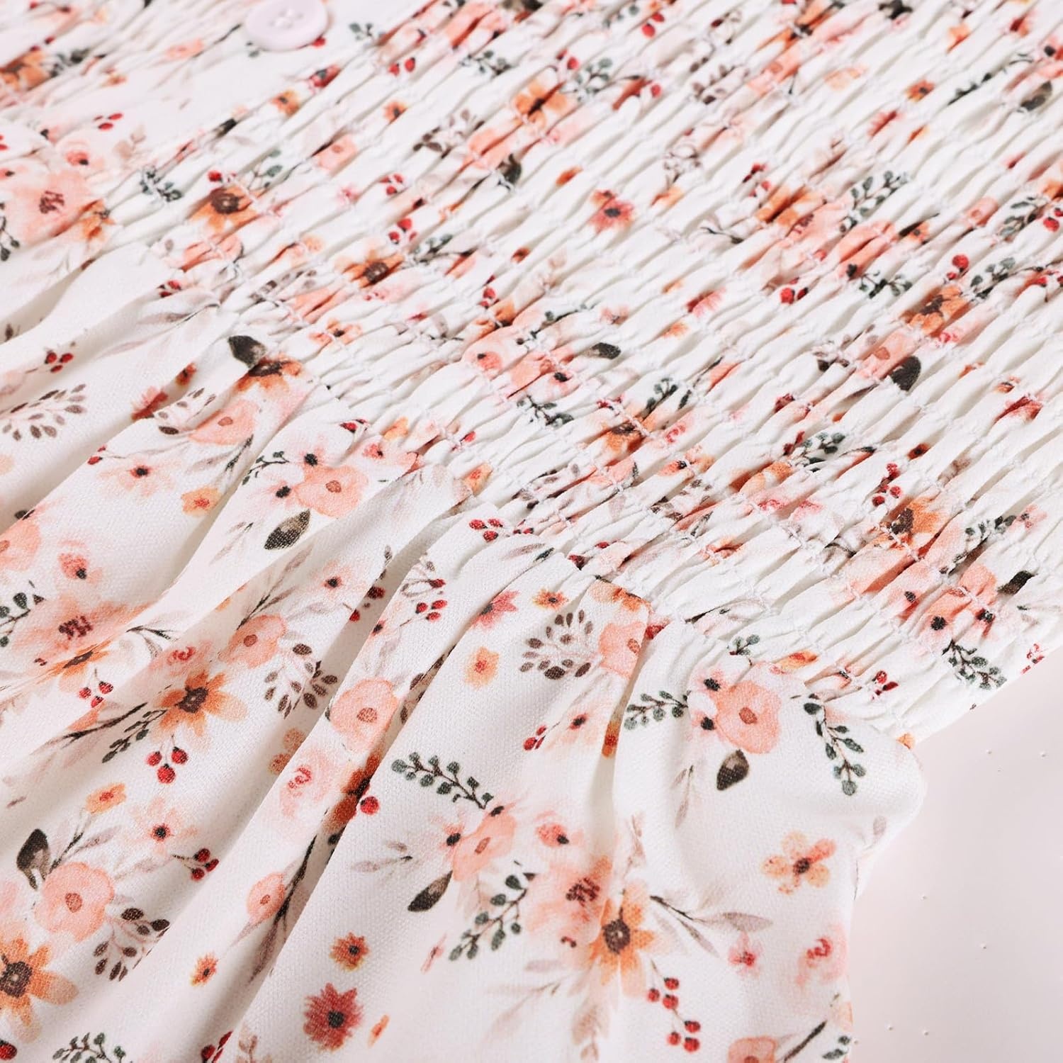 image:imageGRACE KARIN Girls Fall Long Sleeve Floral Christmas Teen Dress Size 614Cream Peach Floral