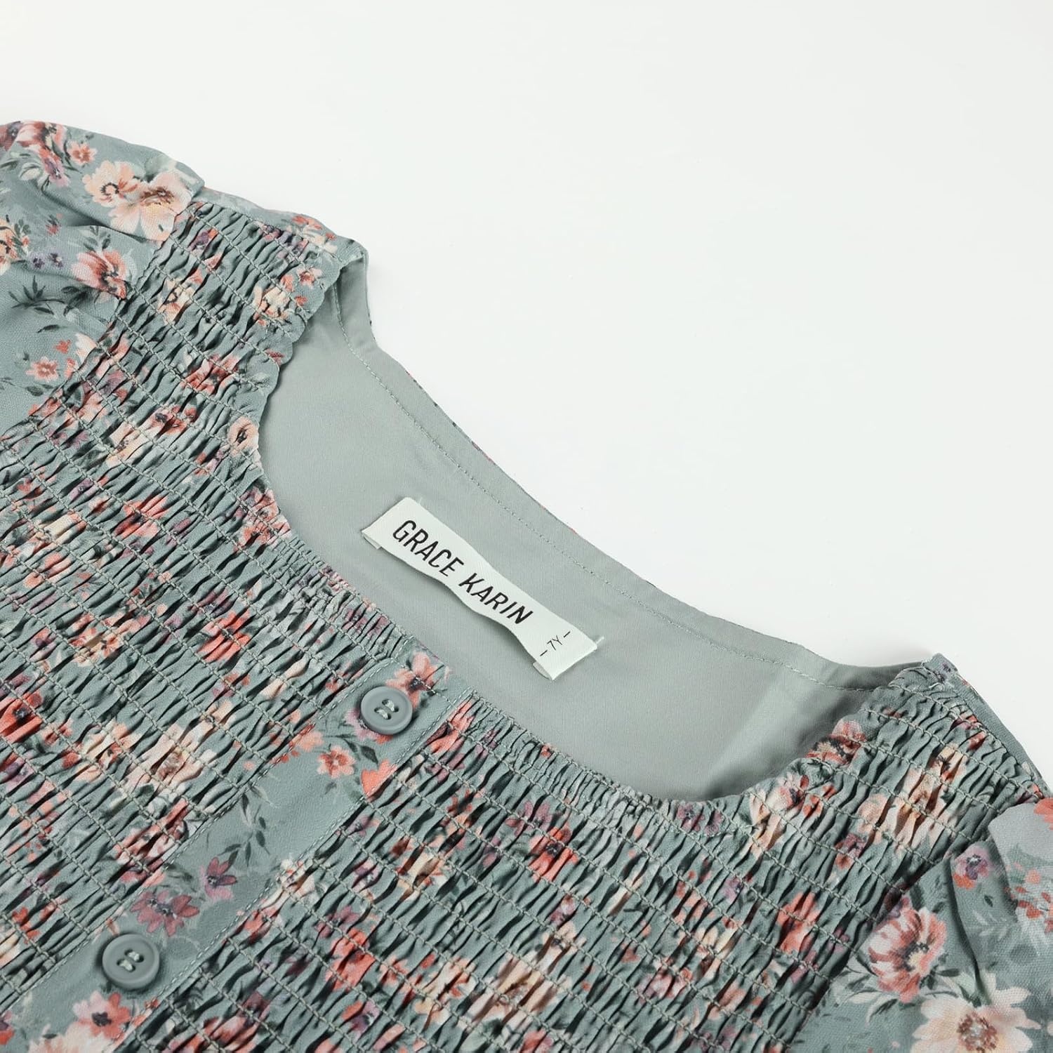 image:imageGRACE KARIN Girls Fall Long Sleeve Floral Christmas Teen Dress Size 614Olive Orange Floral