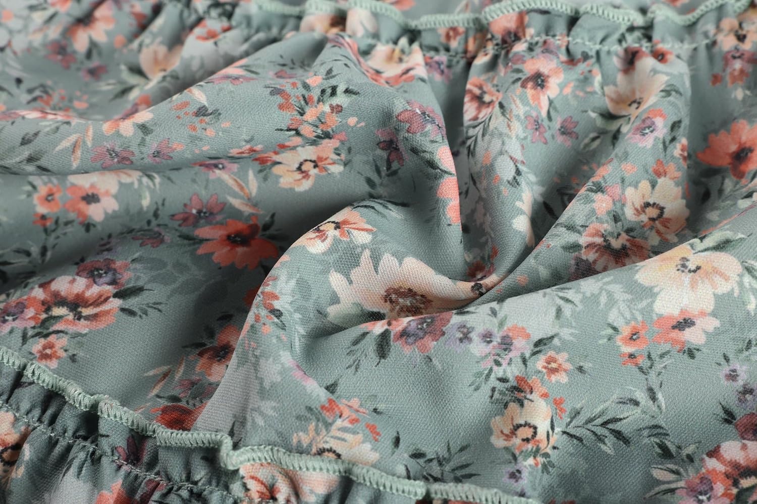image:imageGRACE KARIN Girls Fall Long Sleeve Floral Christmas Teen Dress Size 614Olive Orange Floral