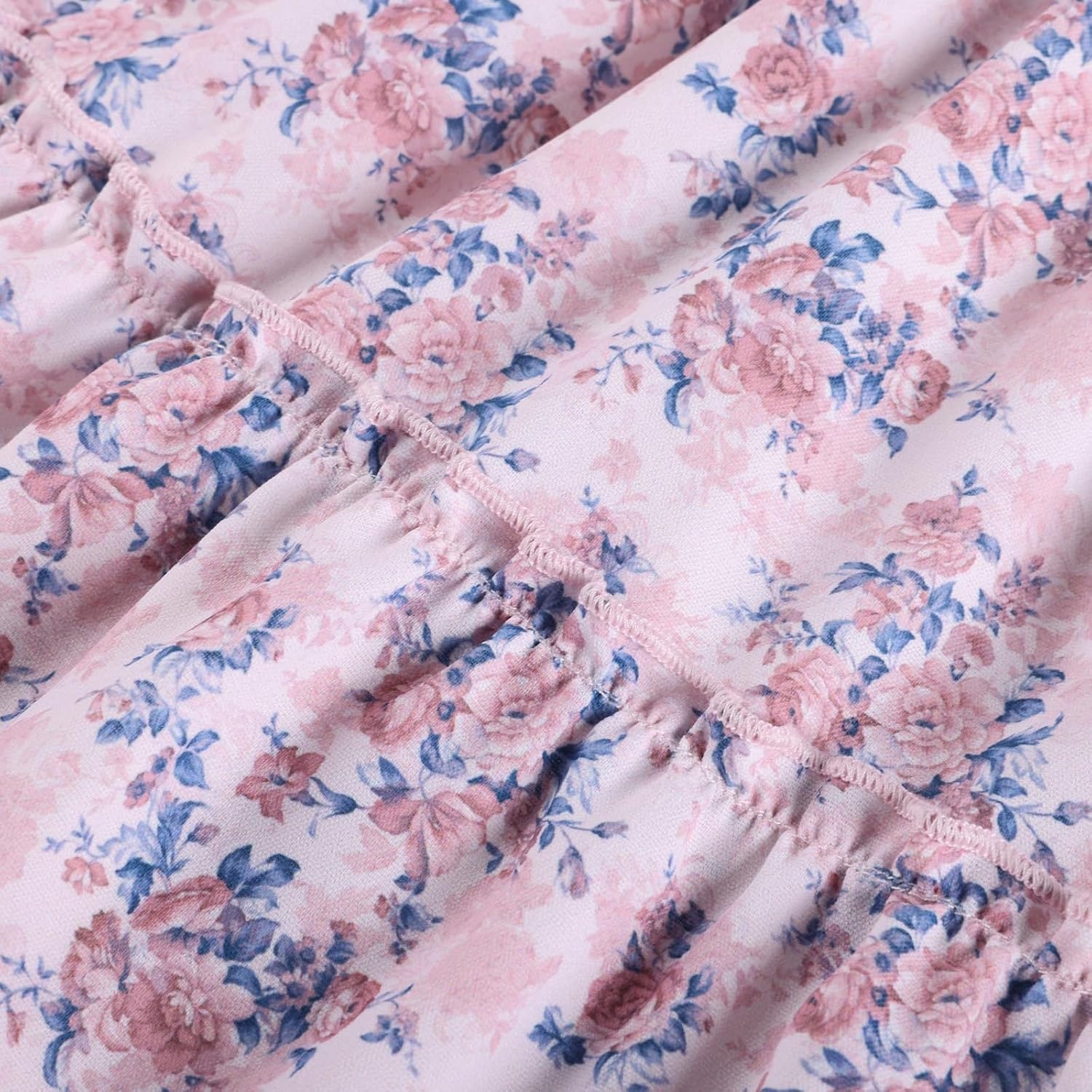 image:imageGRACE KARIN Girls Fall Long Sleeve Floral Christmas Teen Dress Size 614Pink Blue Floral