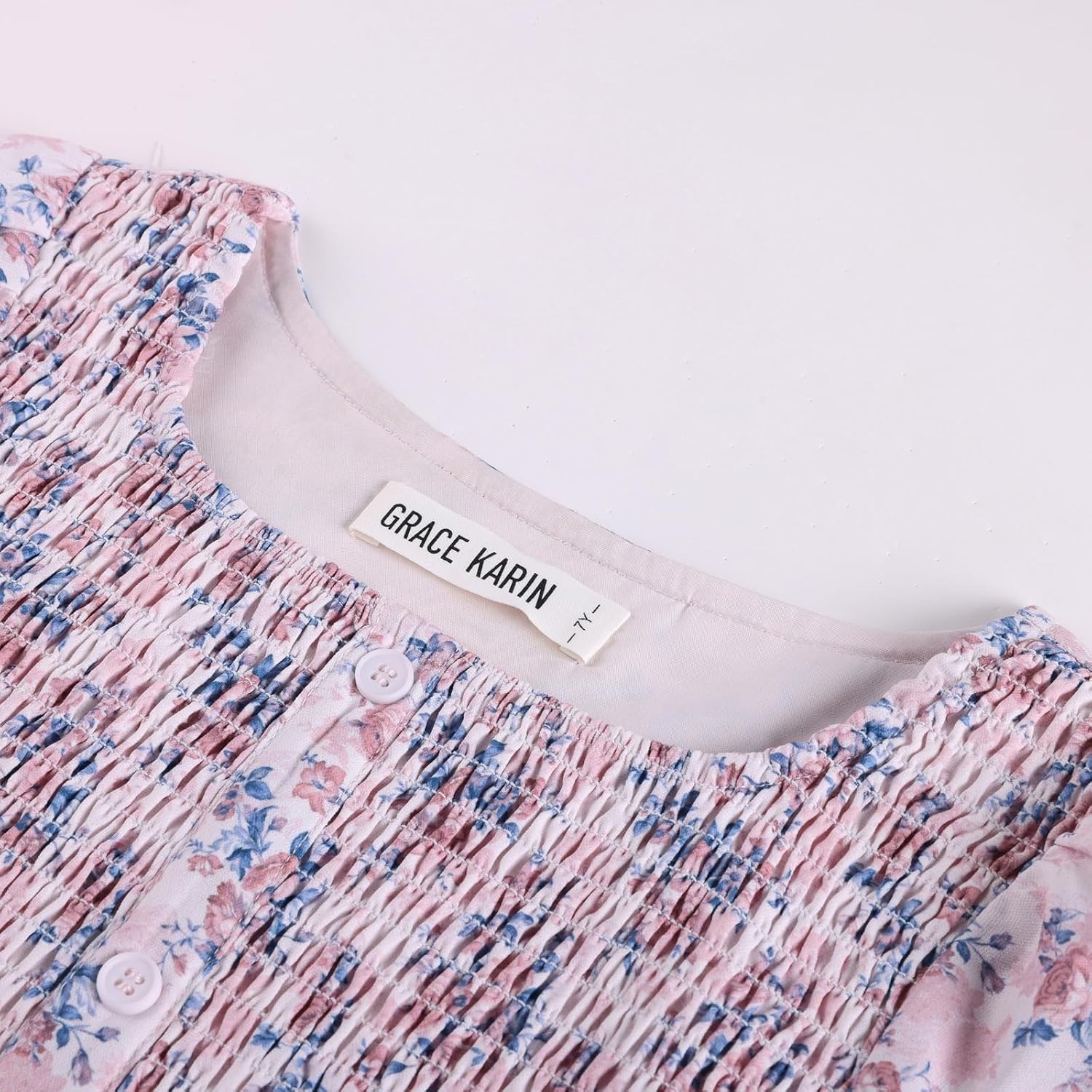 image:imageGRACE KARIN Girls Fall Long Sleeve Floral Christmas Teen Dress Size 614Pink Blue Floral