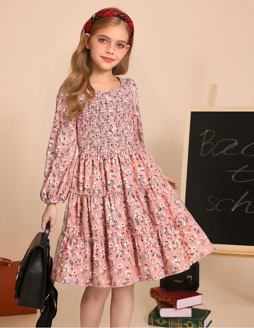 image:imageGRACE KARIN Girls Fall Long Sleeve Floral Christmas Teen Dress Size 614Pinkfloral