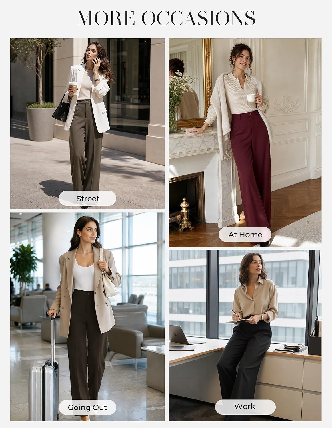 image:imageGRACE KARIN Wide Leg Work Pants Women Business Casual Dress PantsBlack