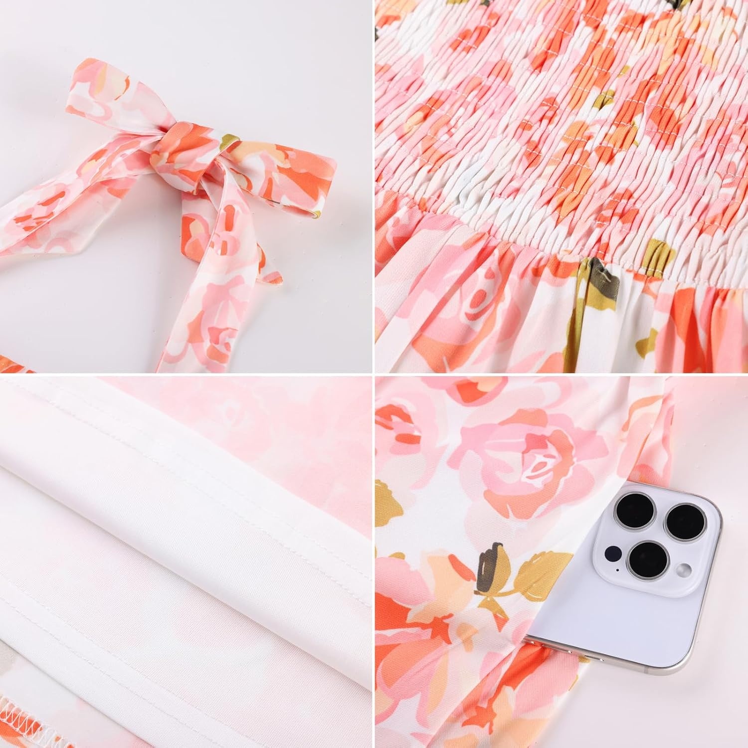 image:imageGrace Karin Girls Floral Summer Spring Halter Tie Back Dresses Size 716Orange Floral