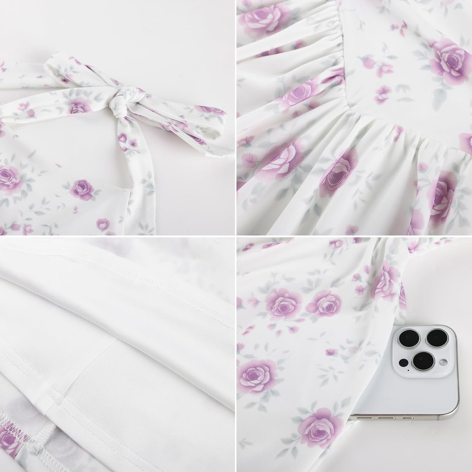 image:imageGrace Karin Girls Floral Summer Spring Halter Tie Back Dresses Size 716Purple Roses
