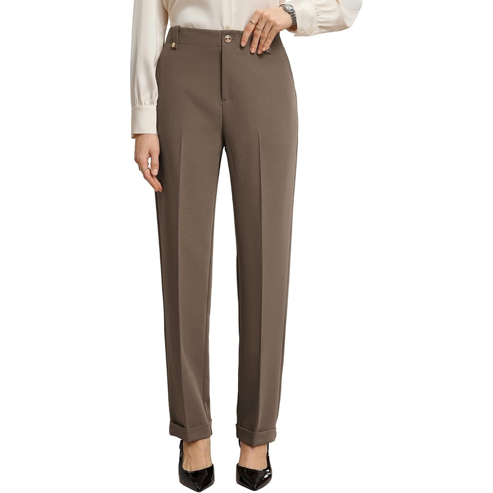 image:imageGRACE KARIN Ankle Dress Pants Women Business Casual Slacks Office Work WearBrown