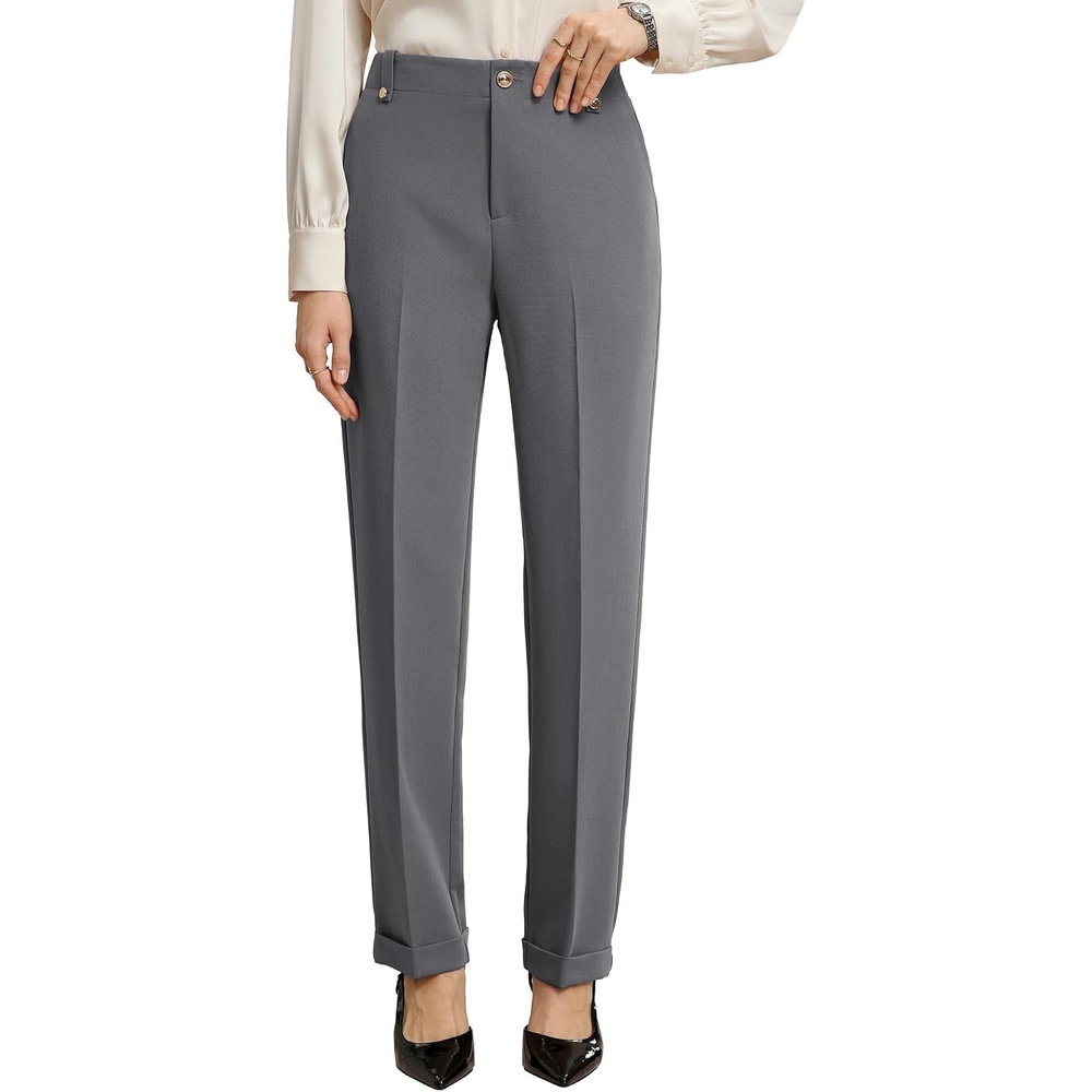 image:imageGRACE KARIN Ankle Dress Pants Women Business Casual Slacks Office Work WearGrey