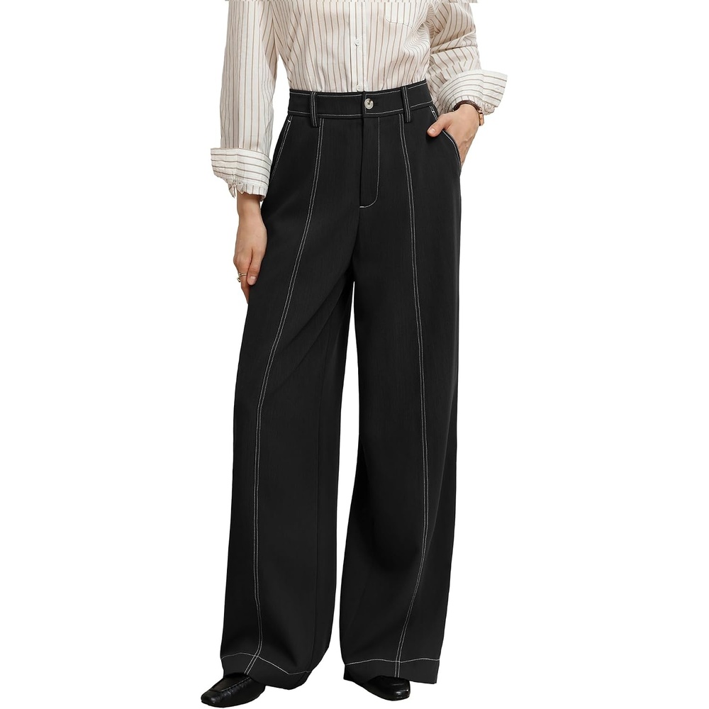image:imageGRACE KARIN Wide Leg Casual Pants for Women 2026 Fall Comfy TrousersBlack